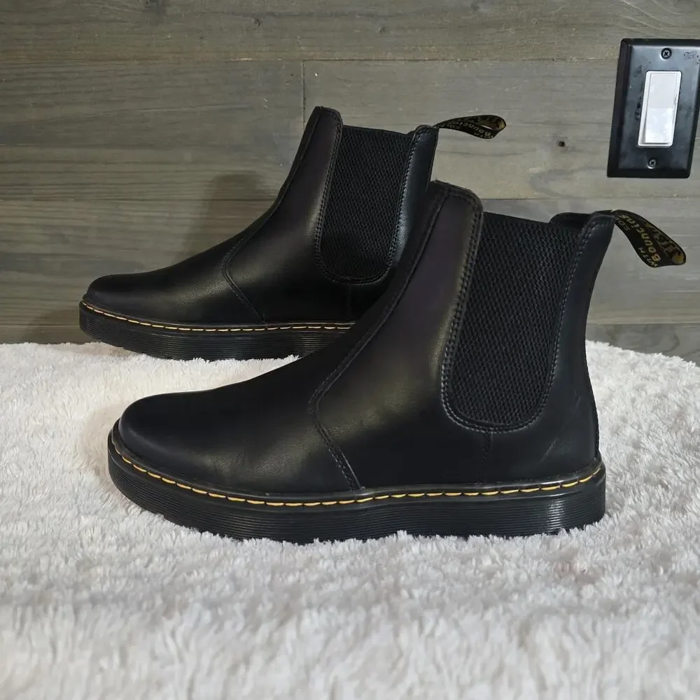Dr Martens 2976 Chelsea Boots Black Leather Men's 9 Women's 10 UK 8 EU 42